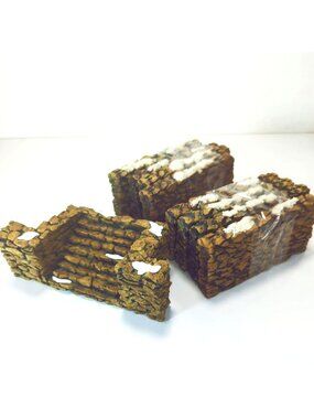 Department 56 Village Tall Snow-Covered Stone Walls Stairway Set of 9 Vintage